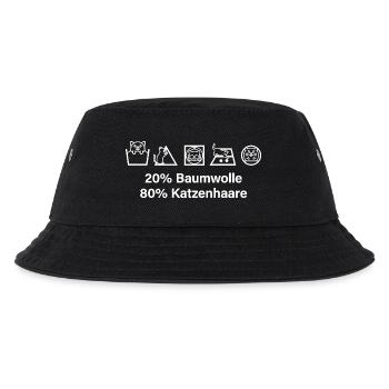 Katze 80% Katzenhaare 20% Baumwolle Miau Katzen - Kinder Bucket Hat - Schwarz - Vorne