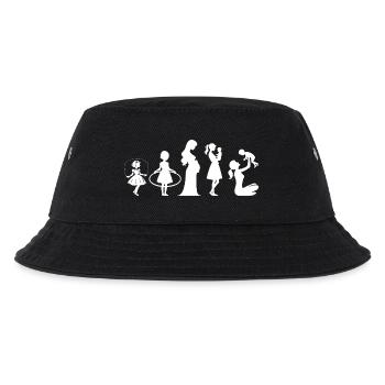 Evolution Mama Muttertag kind Familie - Kinder Bucket Hat - Schwarz - Vorne