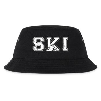 Ski Skifahrer Wintersport - Kinder Bucket Hat - Schwarz - Vorne