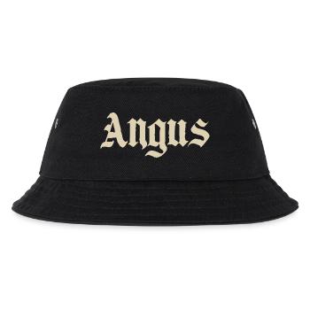 Angus Gothic Schriftzug – Vintage Stil - Kinder Bucket Hat - Schwarz - Vorne