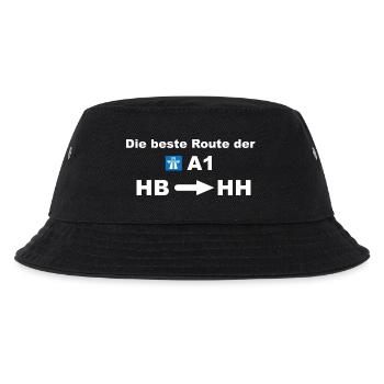 Die beste Route der A1 Bremen Hamburg Geschenk - Kinder Bucket Hat - Schwarz - Vorne