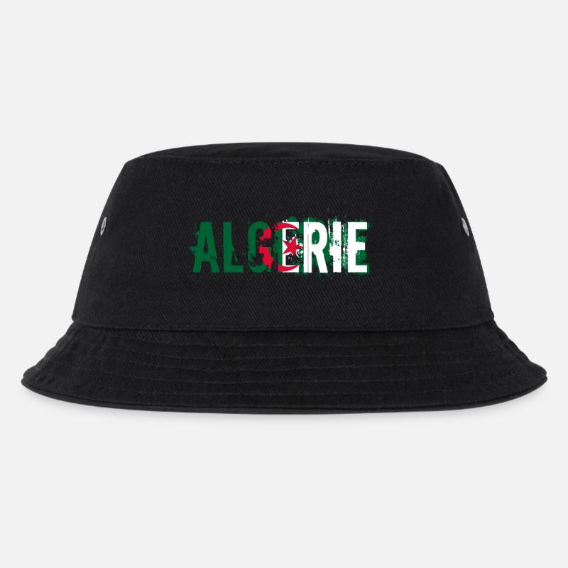 logo_flag_grunge_algerie_2 - Kinder Bucket Hat - Schwarz
