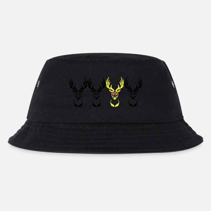 Be different! Deer head Nerd Geek 3c - Kids’ Bucket Hat - black