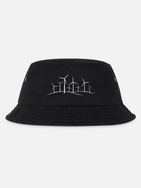 Windrad, wind power, Energie, windmill, Windpark, - Kinder Bucket Hat - Schwarz