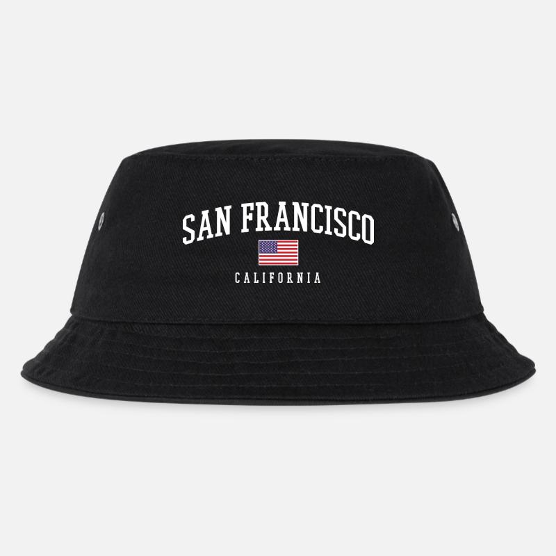 San Francisco Flaggen-Design - Kinder Bucket Hat - Schwarz