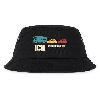 Camping Camper Wohnmobil - Kinder Bucket Hat - Schwarz - Vorne