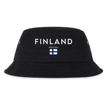 Drapeau de la Finlande, fierté finlandaise - Bob Enfant - noir - Devant