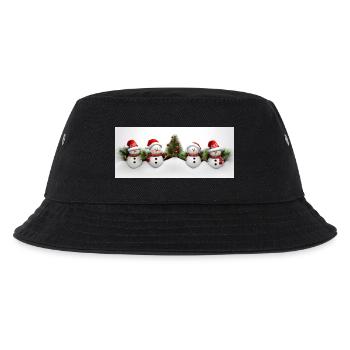 Schneemann mit Weihnachtsbaum - Kinder Bucket Hat - Schwarz - Vorne
