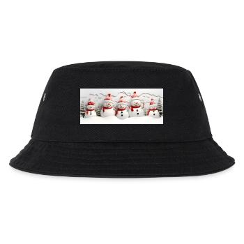 Schneemann-Set mit Tannenbäumen - Kinder Bucket Hat - Schwarz - Vorne