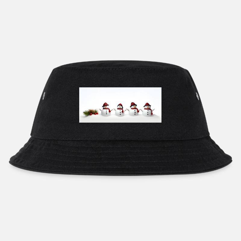 Schneemann - Kinder Bucket Hat - Schwarz