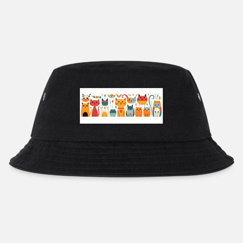 Original Katzen - Kinder Bucket Hat - Schwarz