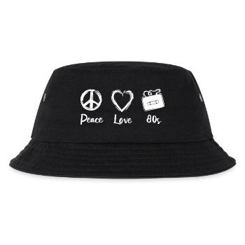Frieden Liebe 80er Jahre - Kinder Bucket Hat - Schwarz - Vorne