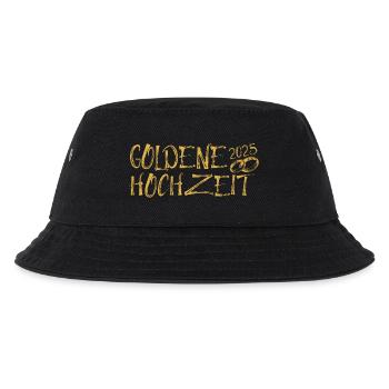 Goldene Hochzeit 2025 mit Goldringen 50 Jahre Ehe - Kinder Bucket Hat - Schwarz - Vorne