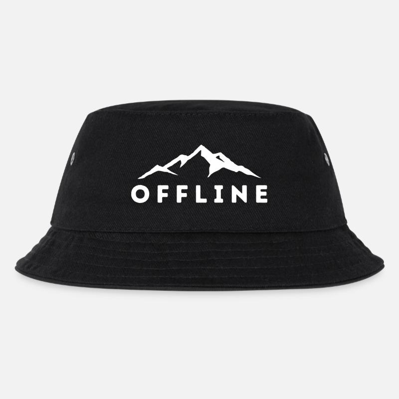 OFFLINE BERGE - Kinder Bucket Hat - Schwarz