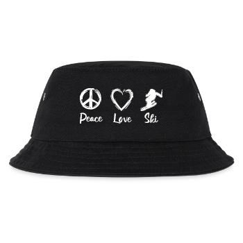 Peace Love Ski - Kinder Bucket Hat - Schwarz - Vorne