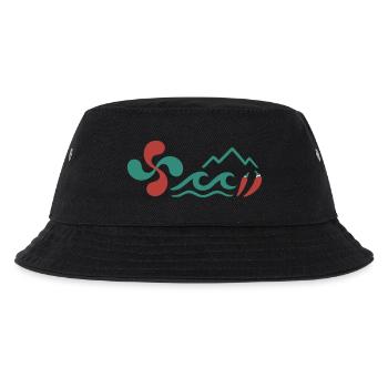 Berg- und buntes Chili-Pfeffer-Muster - Kinder Bucket Hat - Schwarz - Vorne