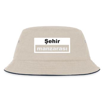 Cityscape Typography Turkish - Kids’ Bucket Hat - ecru/navy - Front