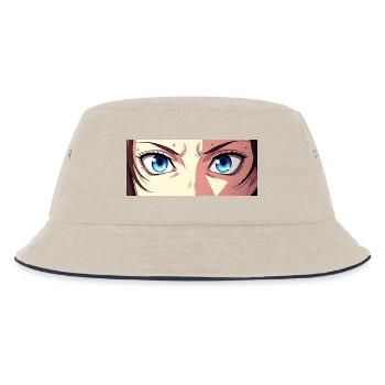 Anime Eyes Blue Iris Manga Fan - Kids’ Bucket Hat - ecru/navy - Front