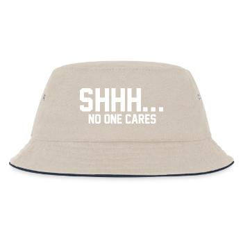 PSSST... Niemanden interessiert es - Kinder Bucket Hat - Natur/Navy - Vorne