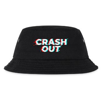 Crash Out – Glitch-Stil weiß-rot-cyan - Kinder Bucket Hat - Schwarz - Vorne