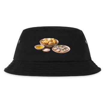 Baked potatoes with olija and selödka - Kids’ Bucket Hat - black - Front
