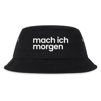 Mach ich morgen - Kinder Bucket Hat - Schwarz - Vorne