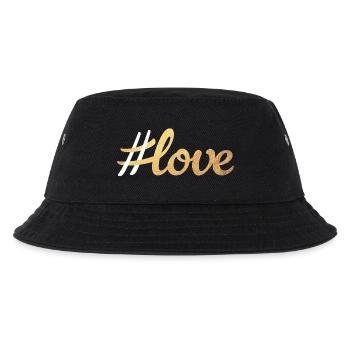 Hashtag Love Love Gold Handwriting Wedding Couples - Kids’ Bucket Hat - black - Front