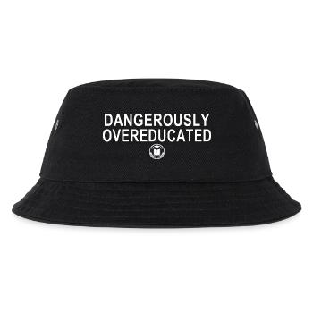 Dangerously Overeducated Funny Nerd Smart Quote - Kids’ Bucket Hat - black - Front