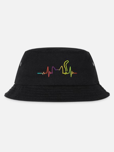 Rainbow Heartbeat Dog - Kids’ Bucket Hat - black