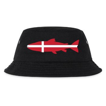 Lachs_Dänemark_umriss - Kinder Bucket Hat - Schwarz - Vorne
