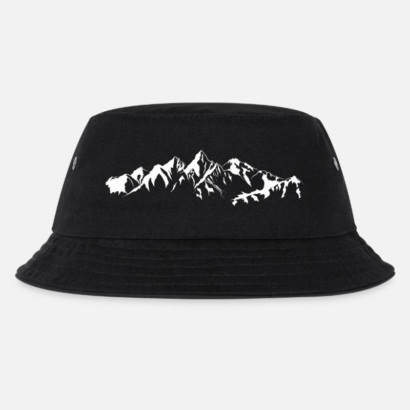 Panorama Mountain Weiß - Kinder Bucket Hat - Schwarz