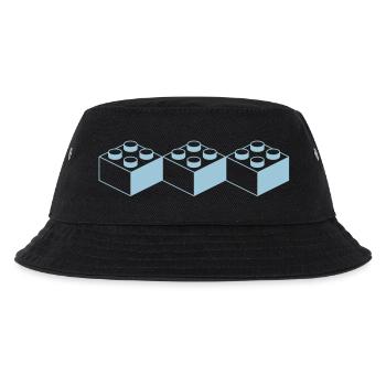 Drei Spielsteine als Rauten Motiv - Kinder Bucket Hat - Schwarz - Vorne