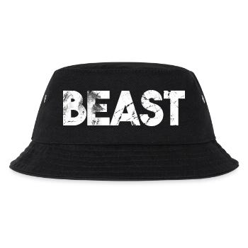 Beast Schriftzug Grizzlybär Geschenkidee - Kinder Bucket Hat - Schwarz - Vorne
