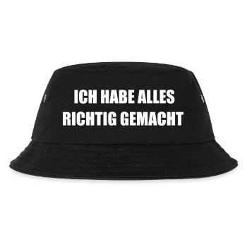 Ich habe alles richtig gemacht, lustiger Spruch - Kinder Bucket Hat - Schwarz - Vorne