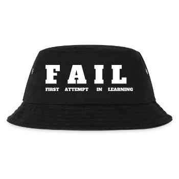 FAIL- First Attempt in Learning - Motivation Tee - Kinder Bucket Hat - Schwarz - Vorne