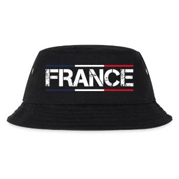 FRANKREICH Flagge und Emblem von Frankreich. Ertragen - Kinder Bucket Hat - Schwarz - Vorne