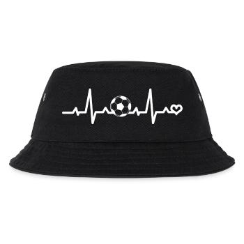 Soccer Heartbeat ECG Pulse Heart Rate Love - Kids’ Bucket Hat - black - Front