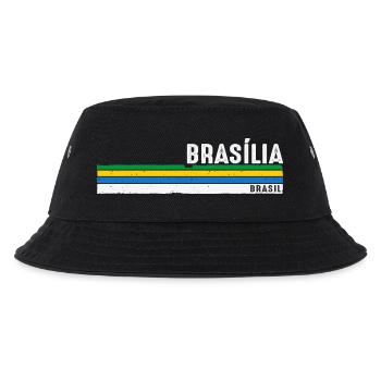 Vintage Brasília Brasil - Zeigen Sie Ihre Wurzeln, - Kinder Bucket Hat - Schwarz - Vorne