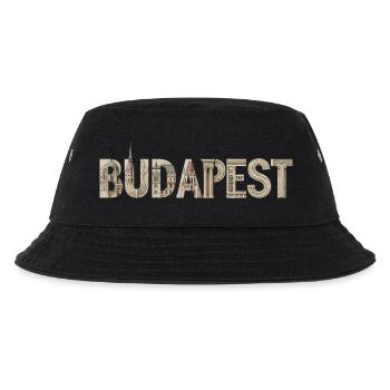 BUDAPEST – Architectural Typography Design - Kinder Bucket Hat - Schwarz - Vorne