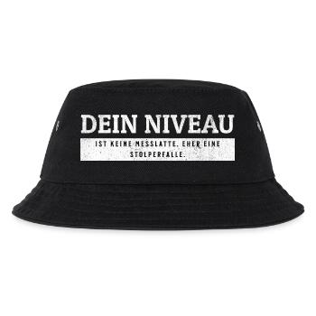 SARKASMUS - Keine Messlatte eher eine Stolperfalle - Kinder Bucket Hat - Schwarz - Vorne