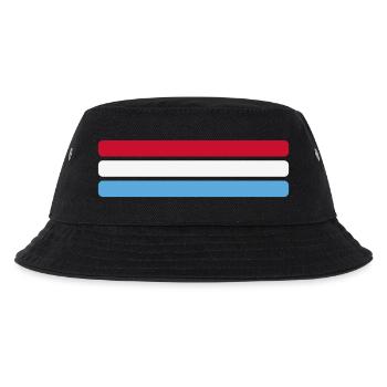 Luxemburg Flagge Minimal - Fahne Fan Streifen Desi - Kinder Bucket Hat - Schwarz - Vorne