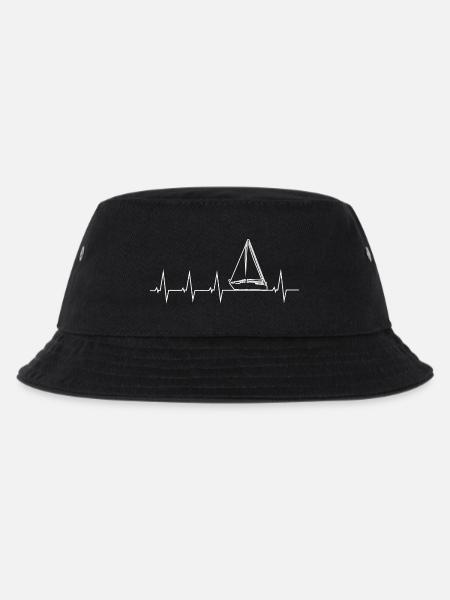 Ich liebe Segeln - Herzschlag - Kinder Bucket Hat - Schwarz