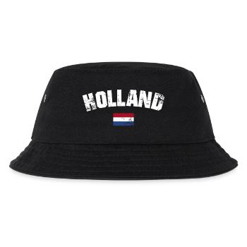 Holland Distressed Typografie - Kinder Bucket Hat - Schwarz - Vorne