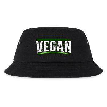Vegan | Veganer | Veganerin - Kinder Bucket Hat - Schwarz - Vorne