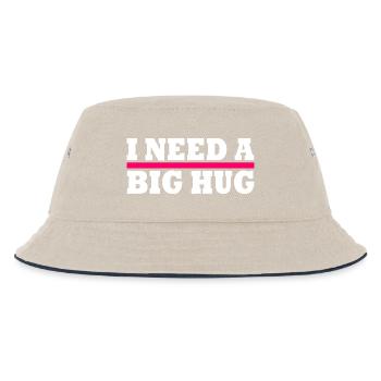 I need a big hug - Kinder Bucket Hat - Natur/Navy - Vorne