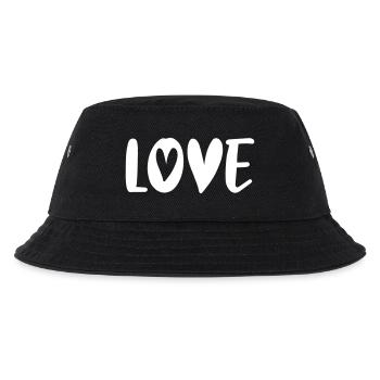 Love Herz weiß Handschrift Valentinstag Liebe Paar - Kinder Bucket Hat - Schwarz - Vorne