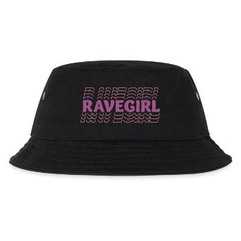 Ravermädchenzeichnung für Festival, Rave, EDM, Tanz - Kinder Bucket Hat - Schwarz - Vorne