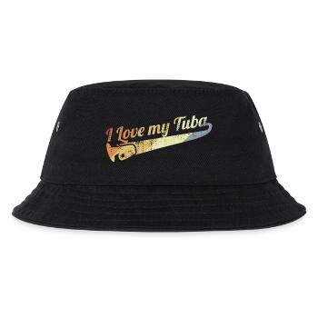 Ich liebe Tuba Musik - Kinder Bucket Hat - Schwarz - Vorne