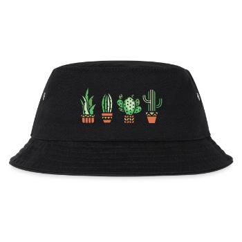 Cactus houseplant comic logo botany love icon - Kids’ Bucket Hat - black - Front