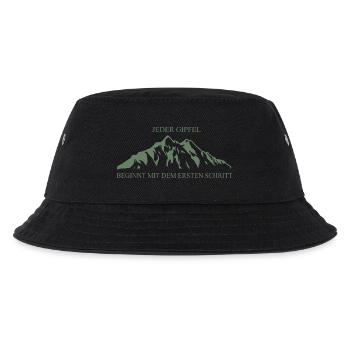 Klassische Berglandschaft: Jeder Gipfel beginnt - Kinder Bucket Hat - Schwarz - Vorne